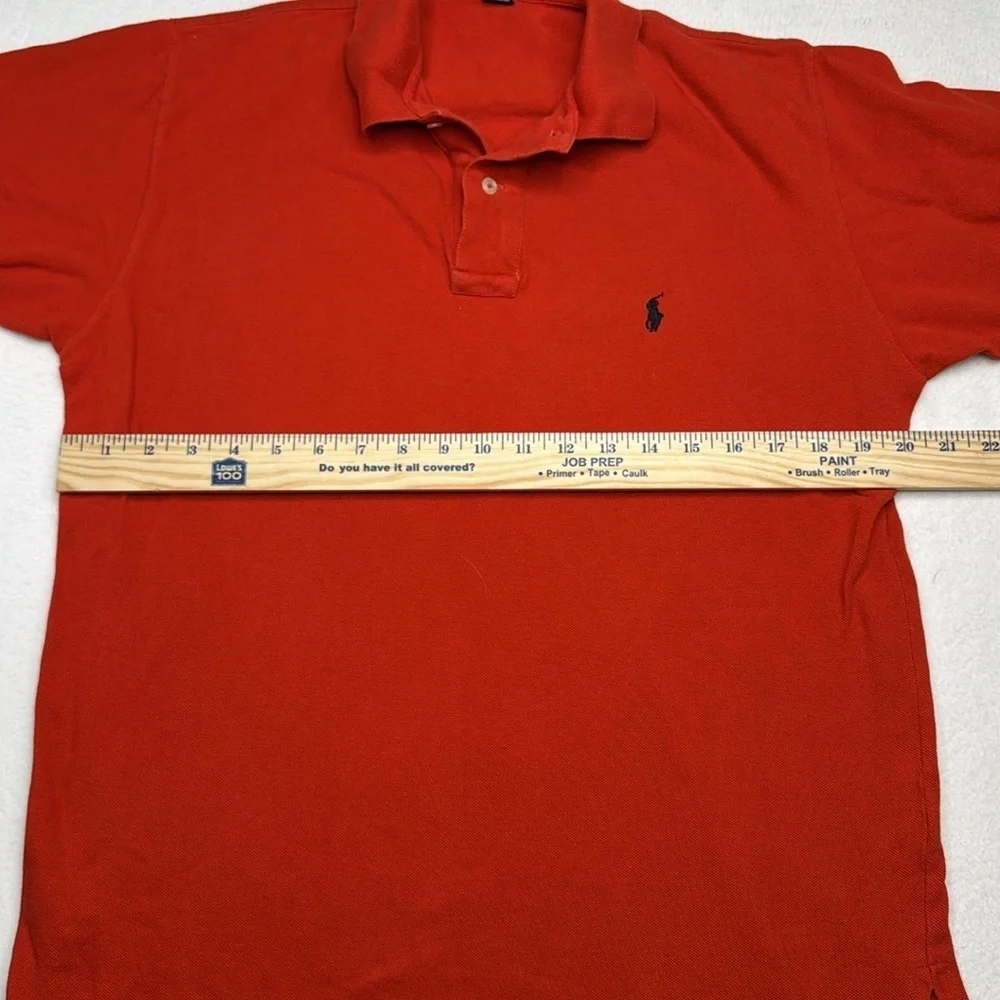 Ralph Lauren men’s polo shirt size M Medium orange 100% cotton vintage Y2K